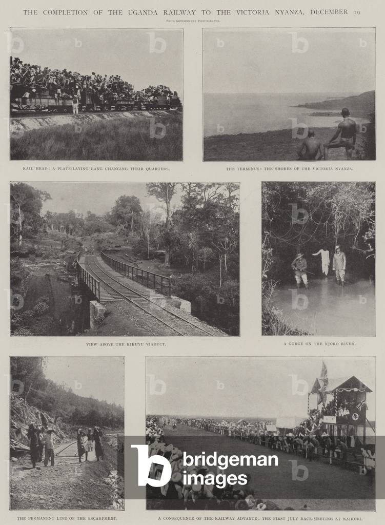 The Completion of the Uganda Railway to the Victoria Nyanza, 19 December (b/w photo)