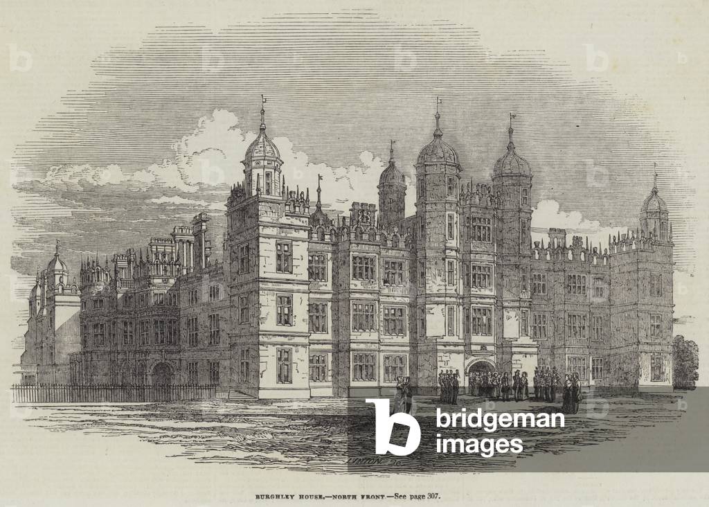Burghley House, North Front (engraving)