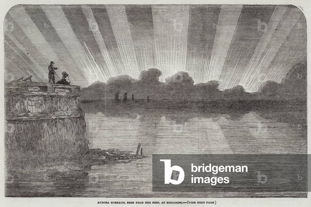 Aurora Borealis, seen from the Pier, at Boulogne (engraving)
