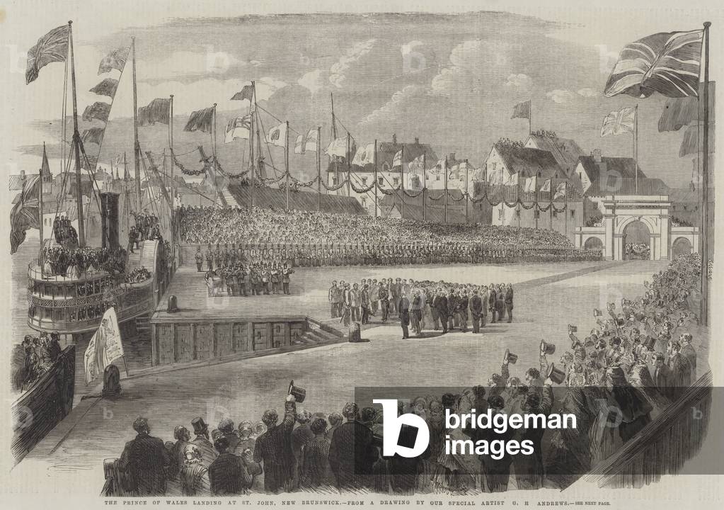 The Prince of Wales landing at St John, New Brunswick (engraving)