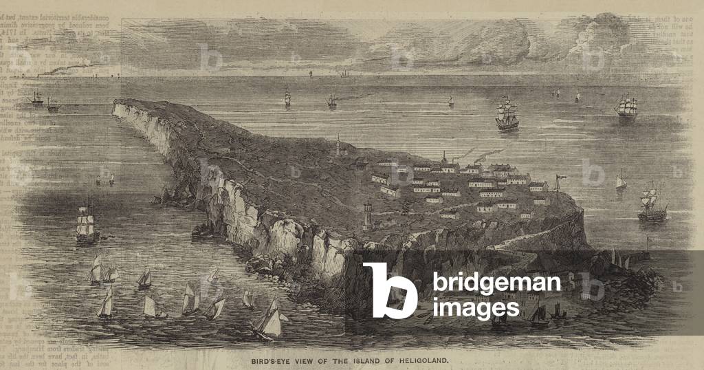 Bird's-Eye View of the Island of Heligoland (engraving)