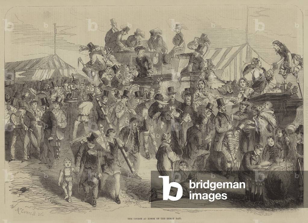 The Course at Epsom on the Derby Day (engraving)