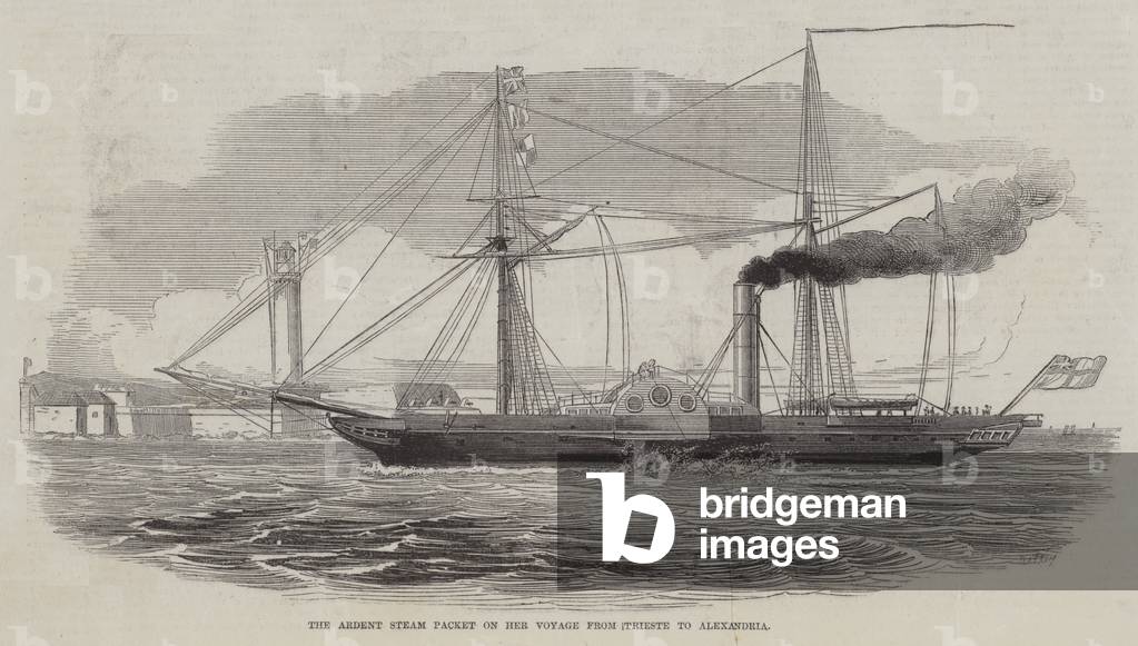 The Ardent Steam Packet on her Voyage from Trieste to Alexandria (engraving)