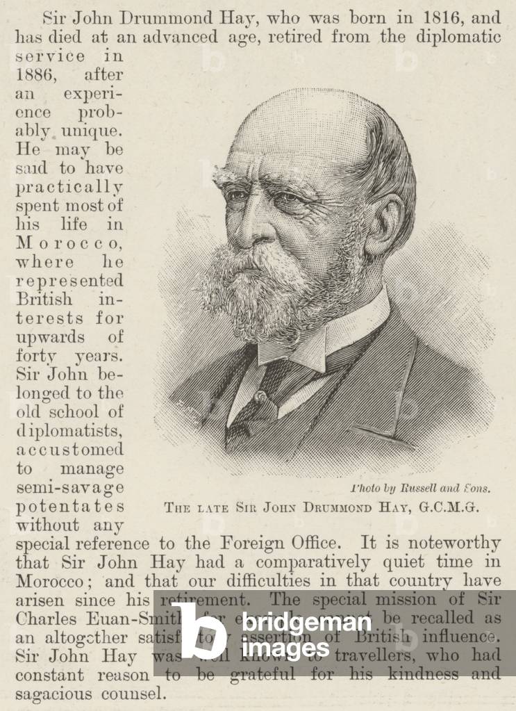 The late Sir John Drummond Hay, GCMG (engraving)
