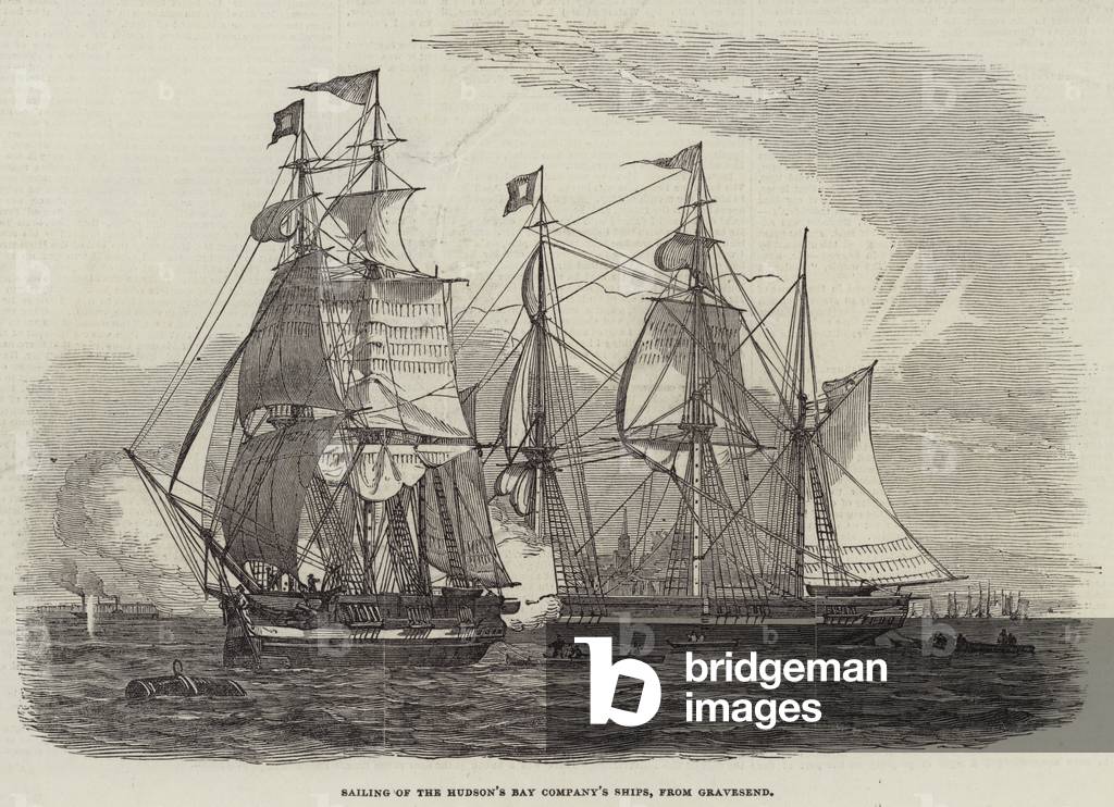 Sailing of the Hudson's Bay Company's Ships, from Gravesend (engraving)