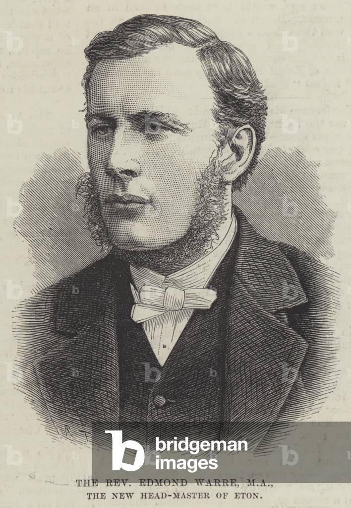 The Reverend Edmond Warre, MA, the New Head-Master of Eton (engraving)