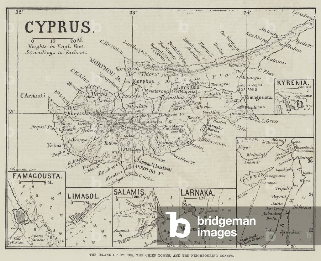 The Island of Cyprus, the Chief Towns, and the Neighbouring Coasts (engraving)