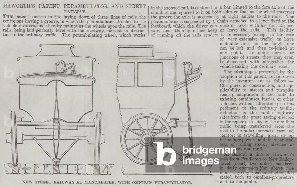 Haworth's Patent Perambulator and Street Railway (engraving)