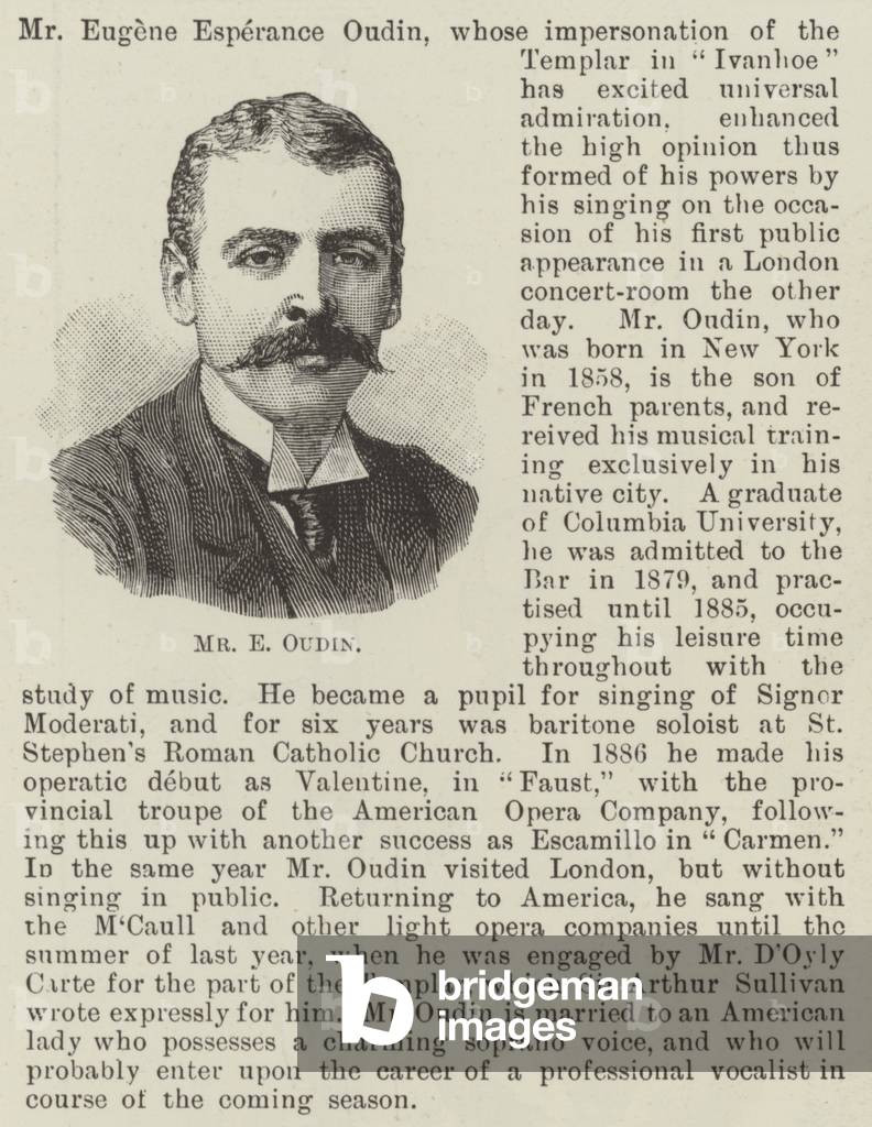 Mr E Oudin (engraving)