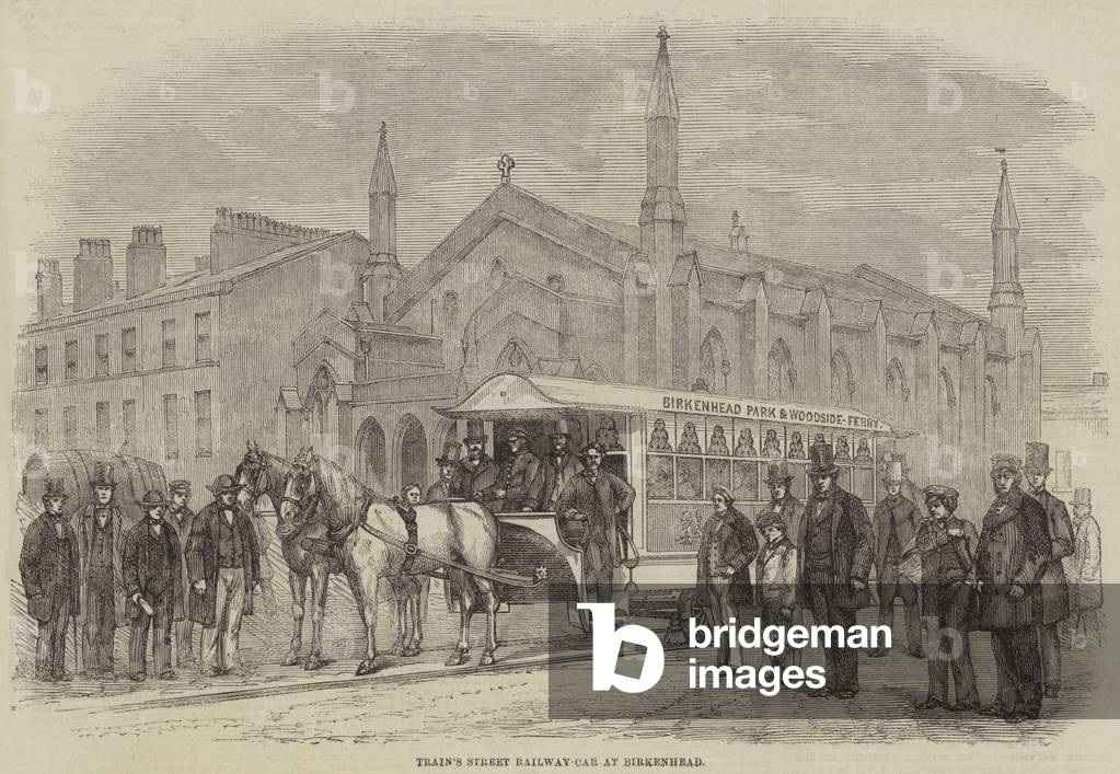 Train's Street Railway-Car at Birkenhead (engraving)