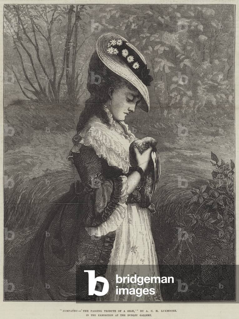 Sympathy, 'The Passing Tribute of a Sigh' (engraving)