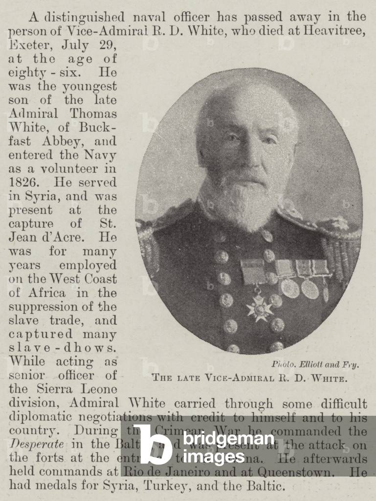 The late Vice-Admiral R D White (b/w photo)