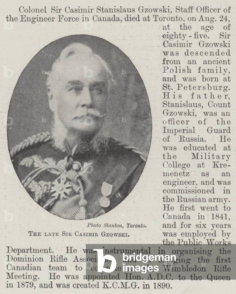 The late Sir Casimir Gzowski (b/w photo)