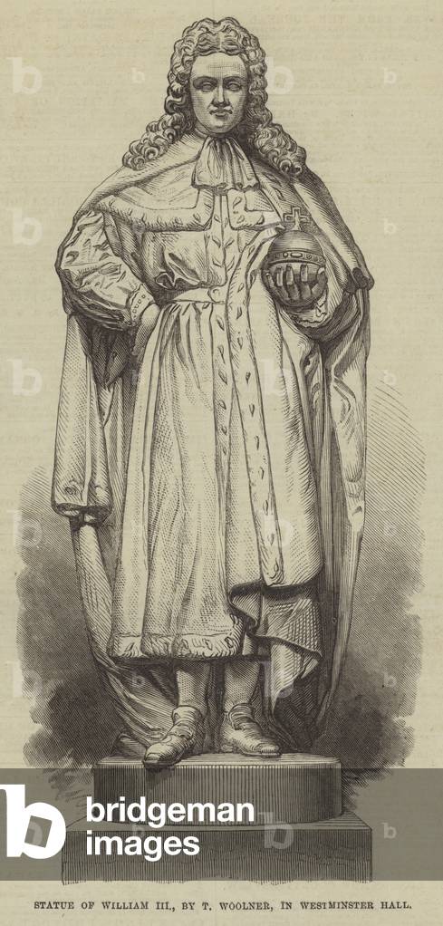 Statue of William III, by T Woolner, in Westminster Hall (engraving)