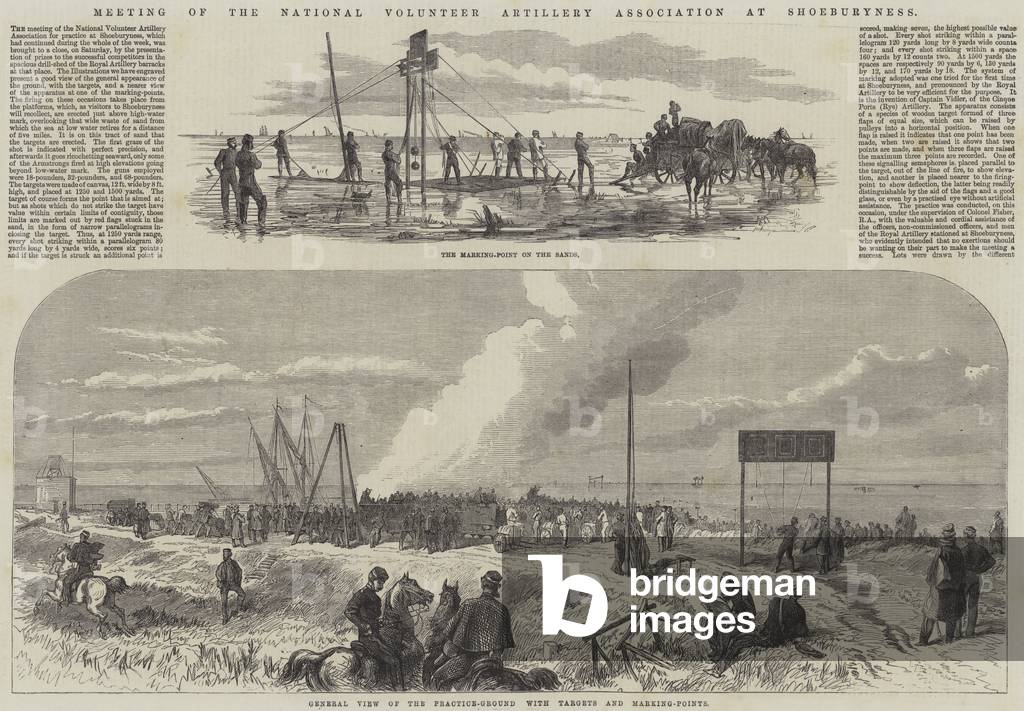 Meeting of the National Volunteer Artillery Association at Shoeburyness (engraving)
