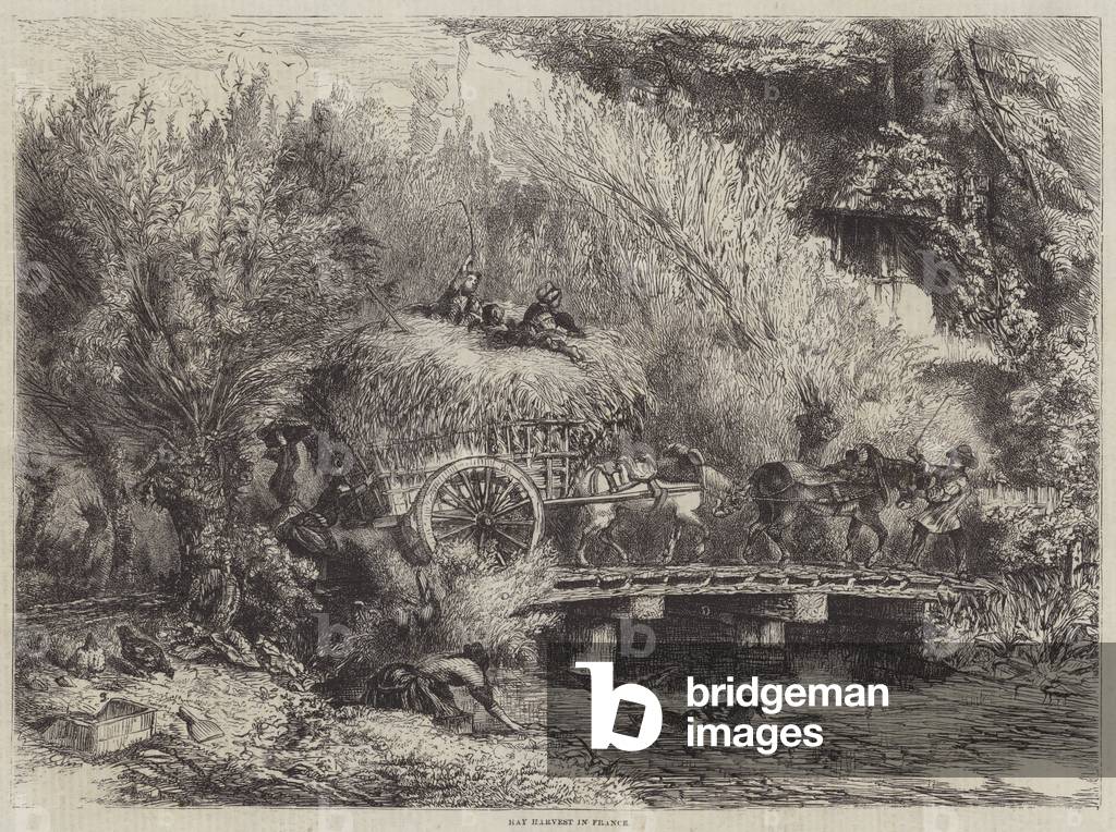 Hay Harvest in France (engraving)