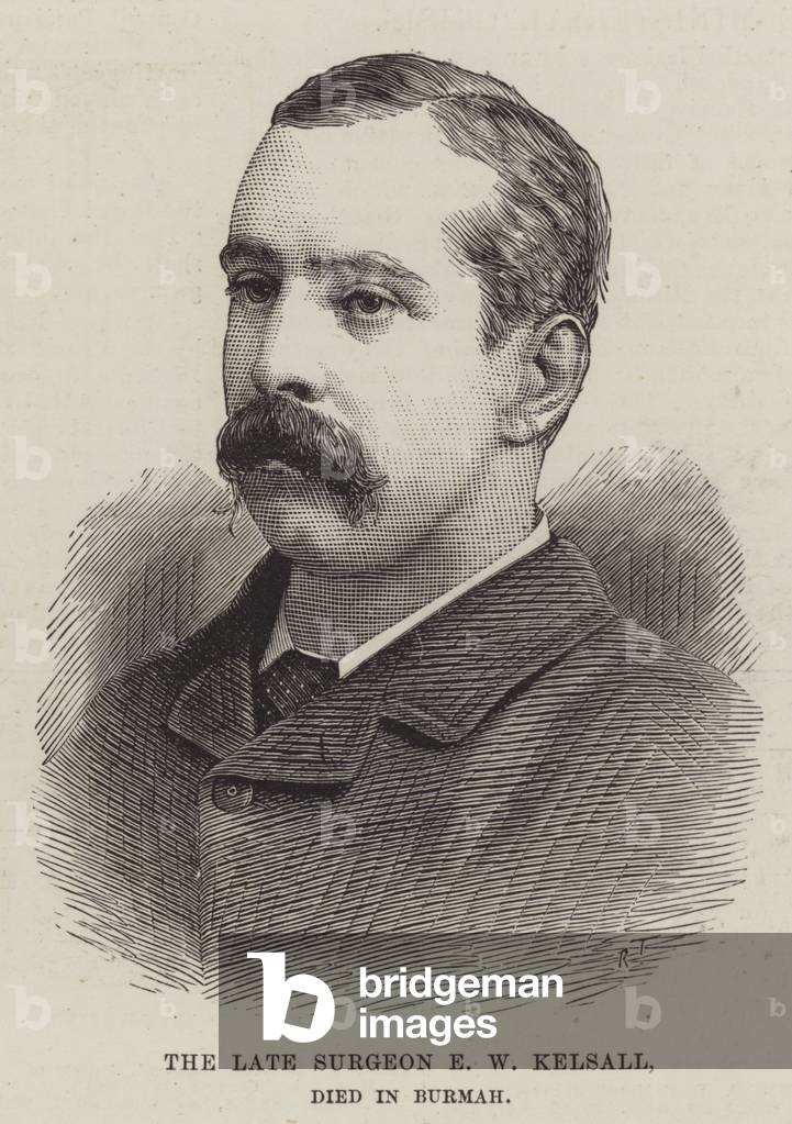 The late Surgeon E W Kelsall, died in Burmah (engraving)