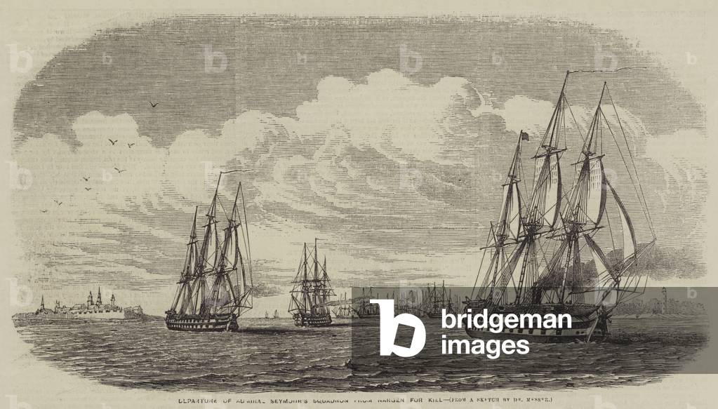 Departure of Admiral Seymour's Squadron from Nargen for Kiel (engraving)