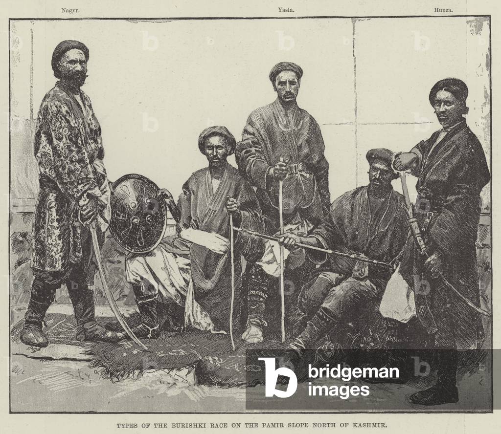Types of the Burishki Race on the Pamir Slope North of Kashmir (engraving)