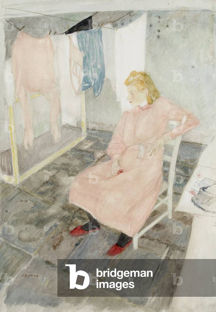 The Laundry Room, a Pause (w/c on paper)