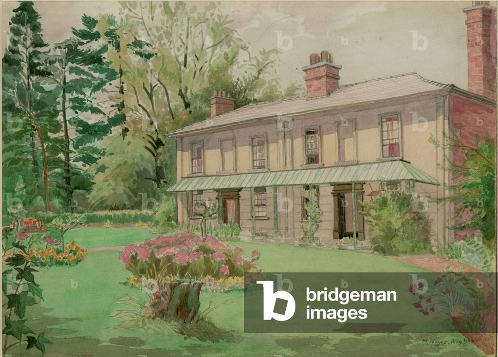 Coachouse at back of St Elthelberts Leominster, Hereford, 1944 (w/c on paper)