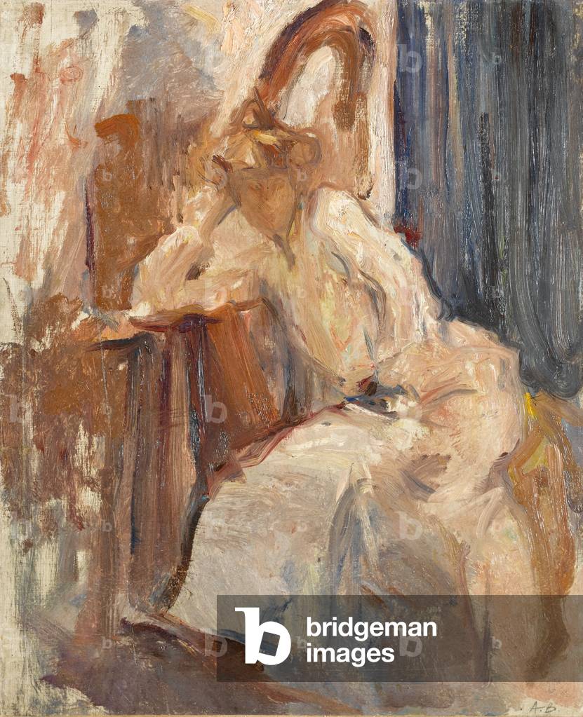 Seated woman with a harp, c.1890 (oil on canvas)