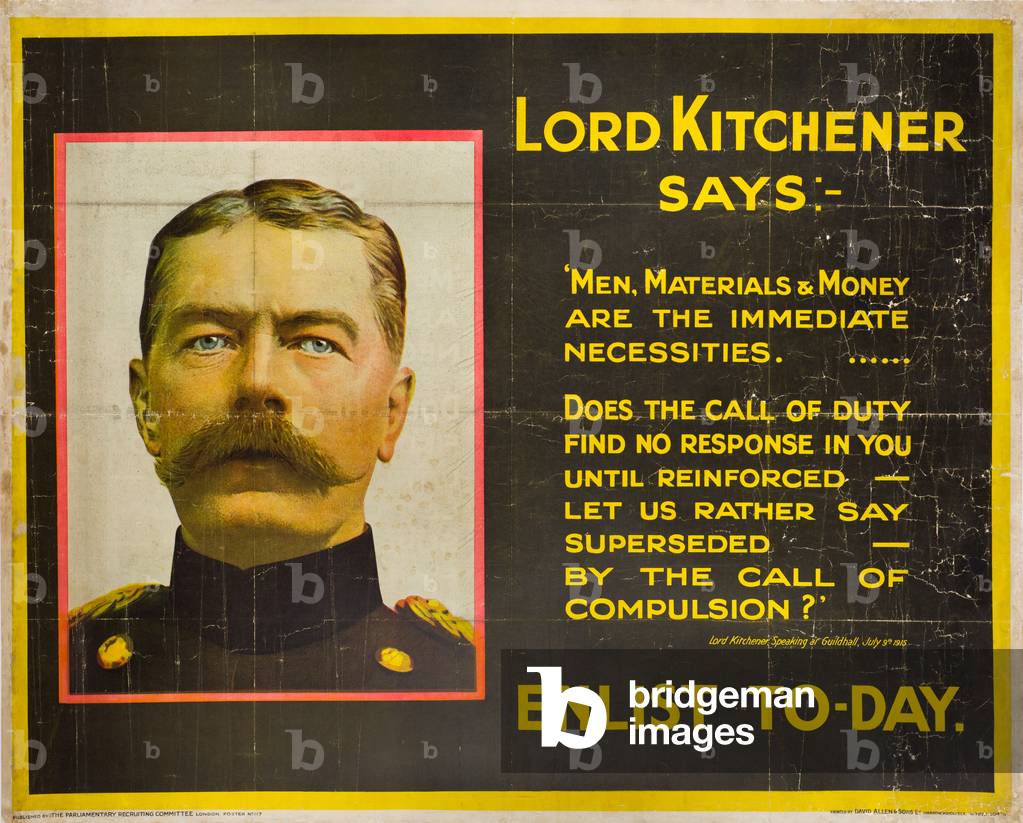 Lord Kitchener Says... Enlist Today, 1915 (colour litho) 