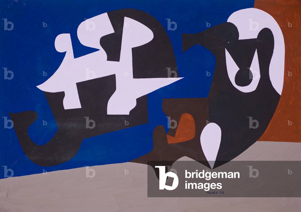 Reclining forms in mauve (F96) (gouache on paper) 