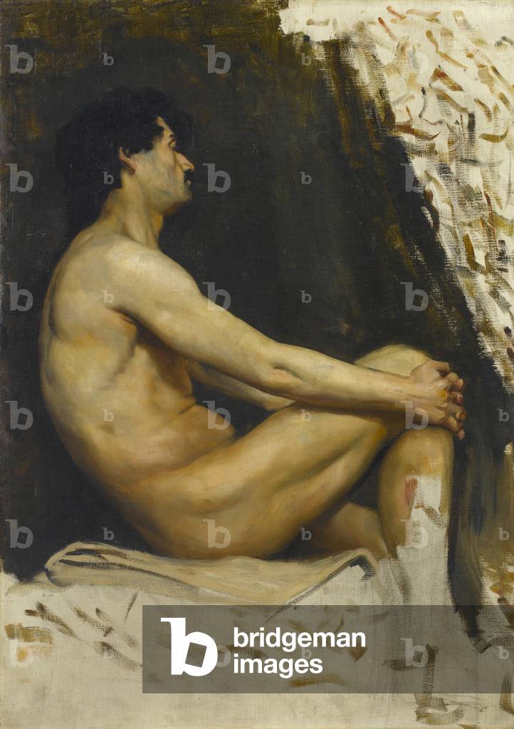 Study of a male nude, 1890s (oil on canvas)