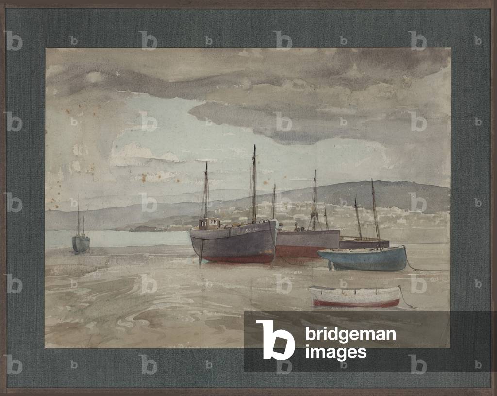 Beached boats (w/c on paper)