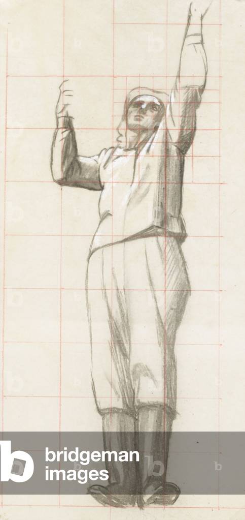 Study for woman on ladder, Autumn, c.1951 (charcoal on tracing paper)