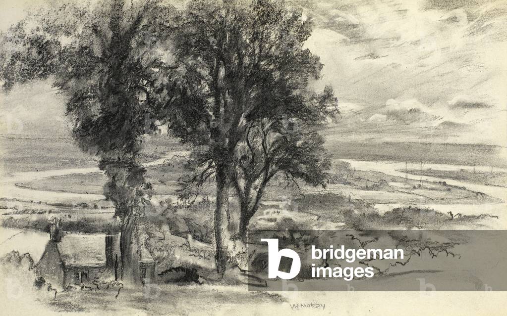 The Severn at Newnham (charcoal on paper) 
