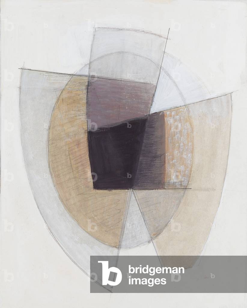Original Design - Organic Form, Grey and Beige (gouache)