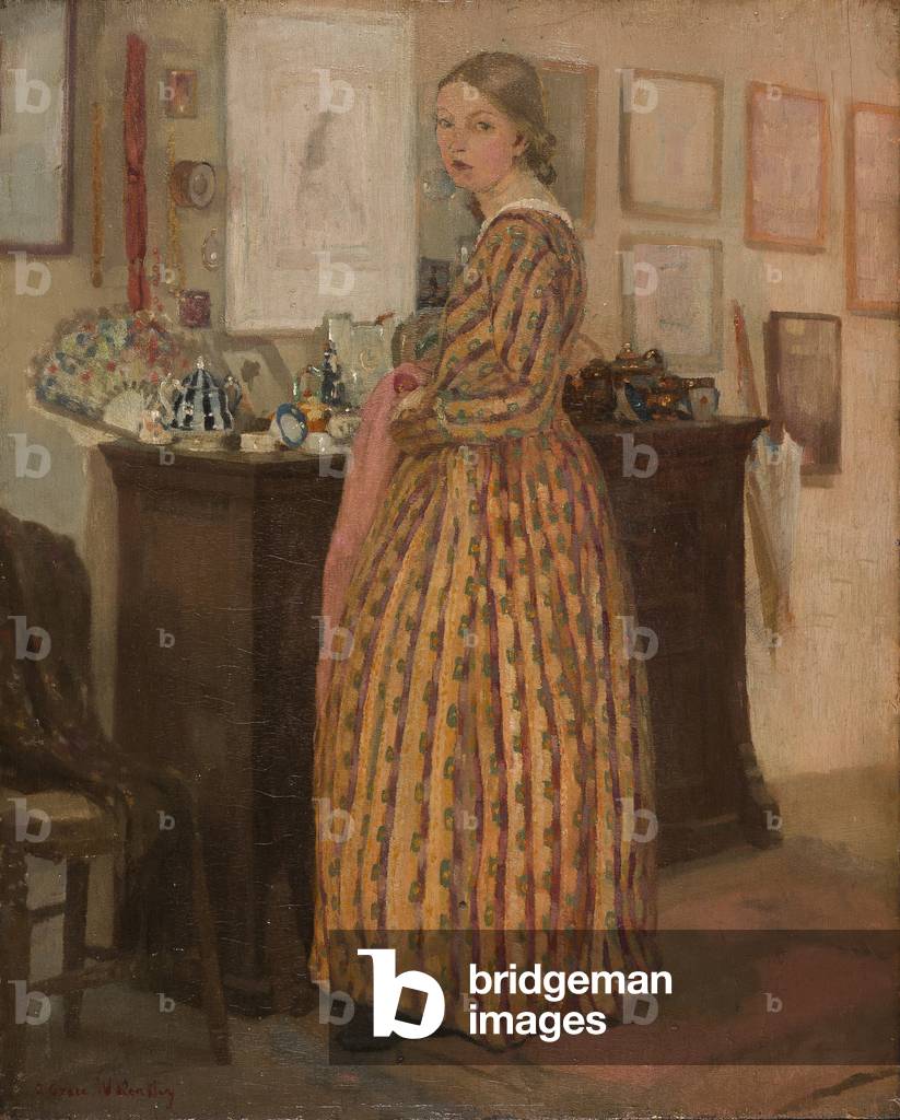 The China Cupboard, c.1910 (oil on panel)