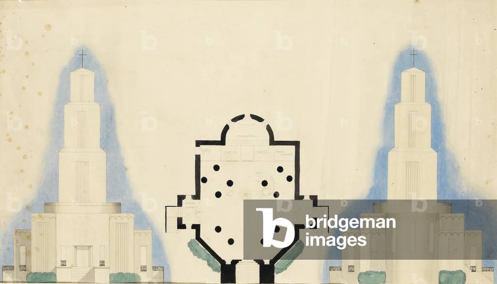 Church of St. Mary, c.1930 (w/c on paper)