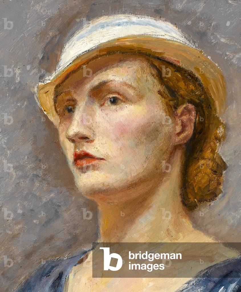 Portrait of the artist's wife Felicity (oil on board)