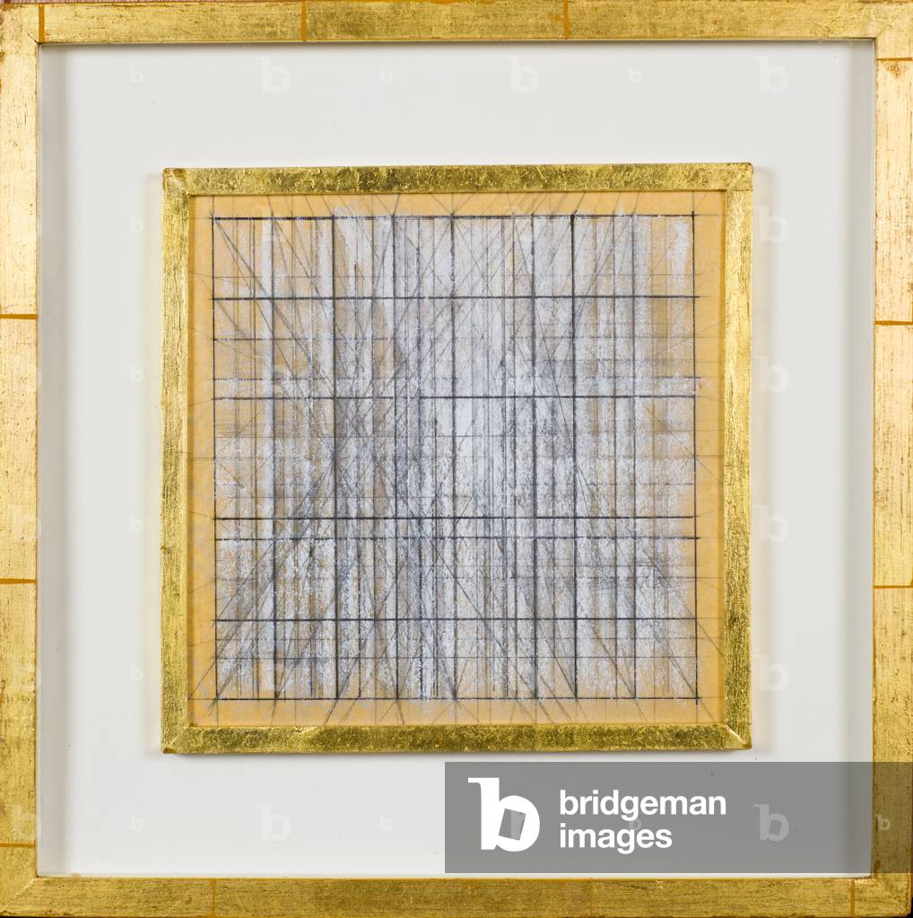 Study 2 for square root, c.1969 (pencil, pen & white chalk on tracing paper)