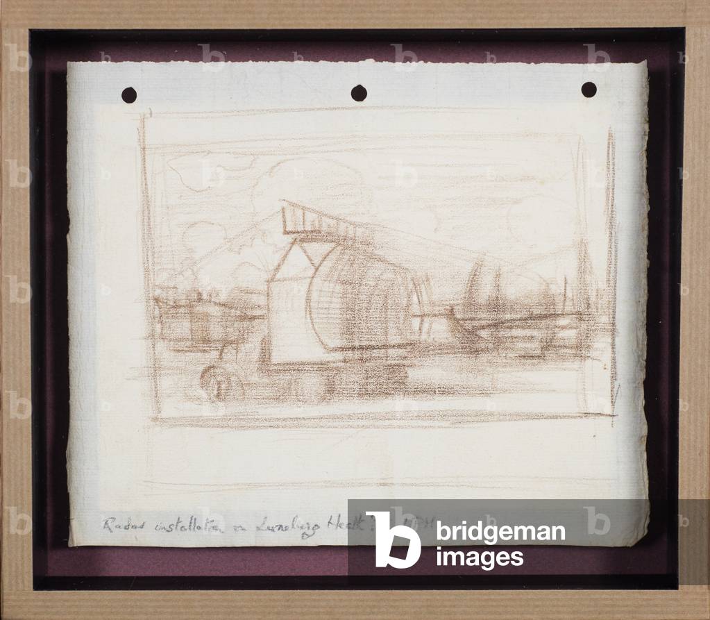 Study for Mobile Radar Unit, (IWM), 1944 (brown chalk on paper) 