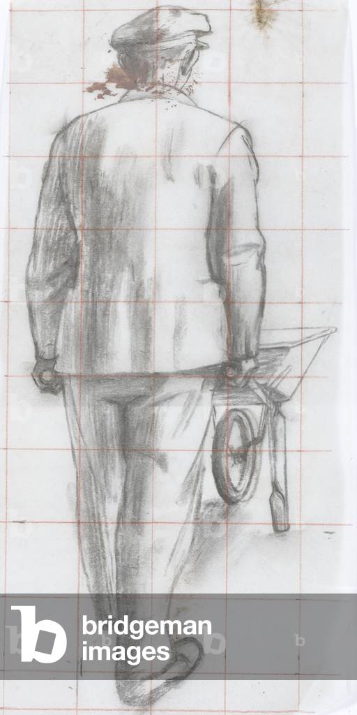 Study for the Gardener (pencil with white highlights on paper)