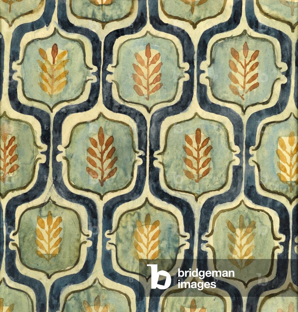 Textile Design - Small Pink & Green, c.1938 (w/c on paper)