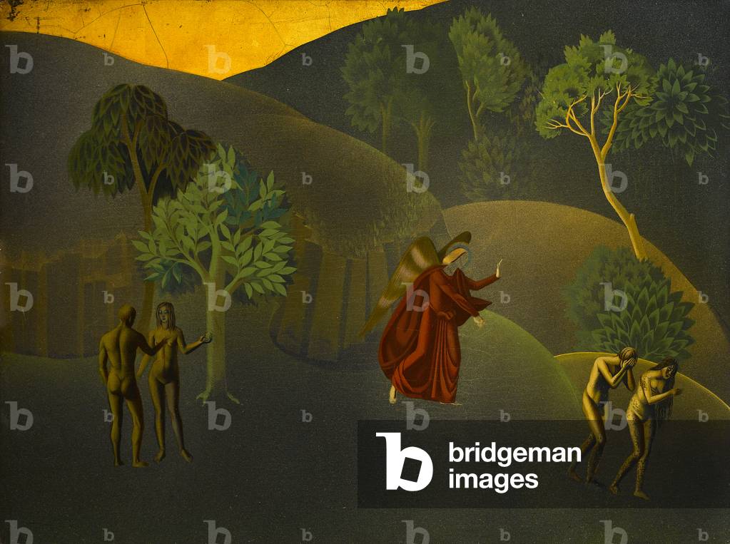 The Expulsion from the Garden of Eden (tempera on panel)