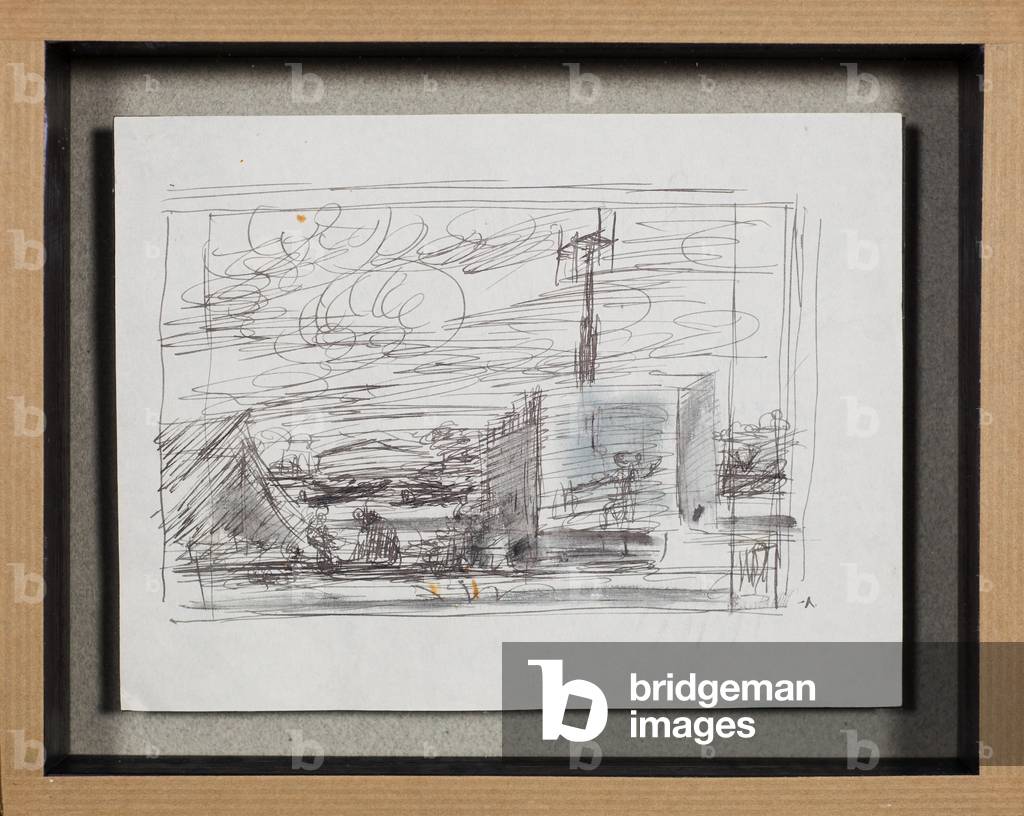 Study for Radar Unit, 1944 (pen & ink on paper) 