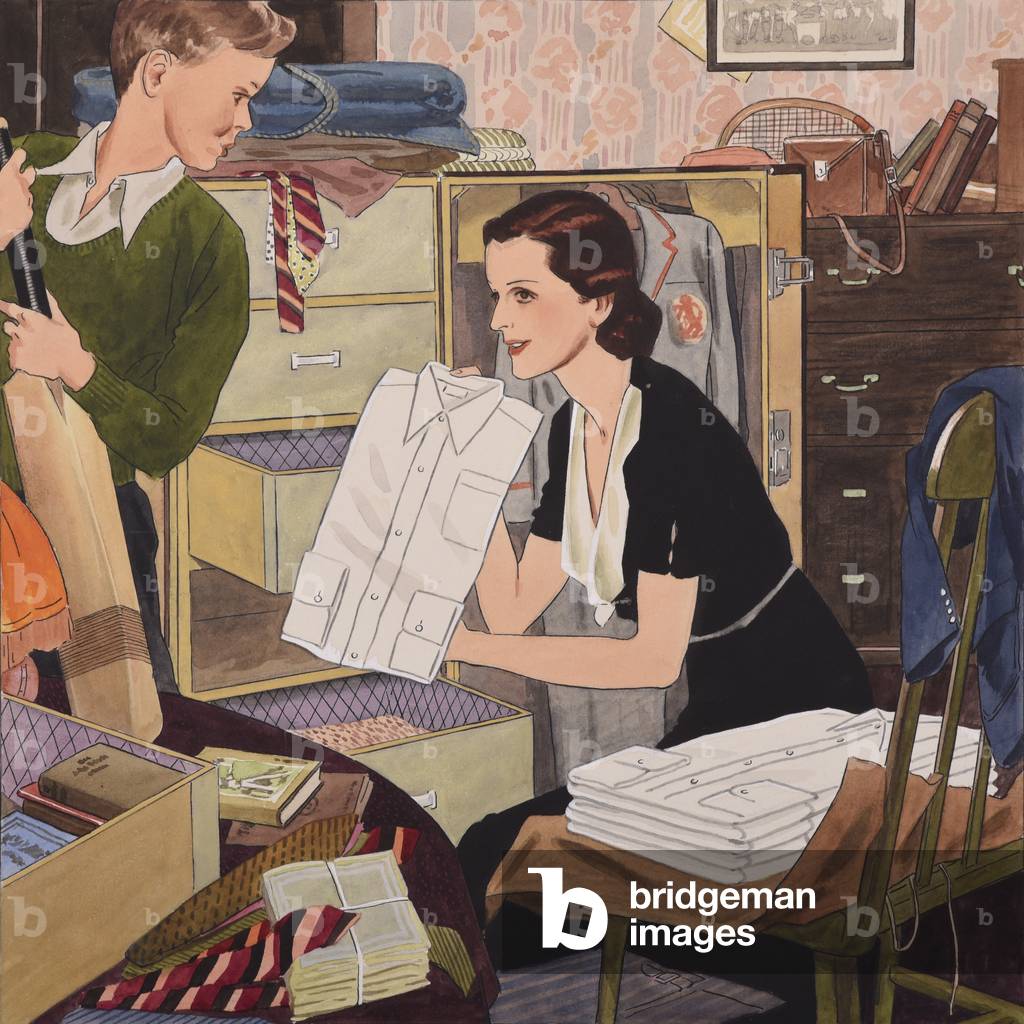 Back to School, late 1930s (gouache on paper)