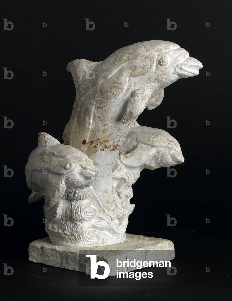 The Dolphin - Statuette group, 1941 (patinated plaster)