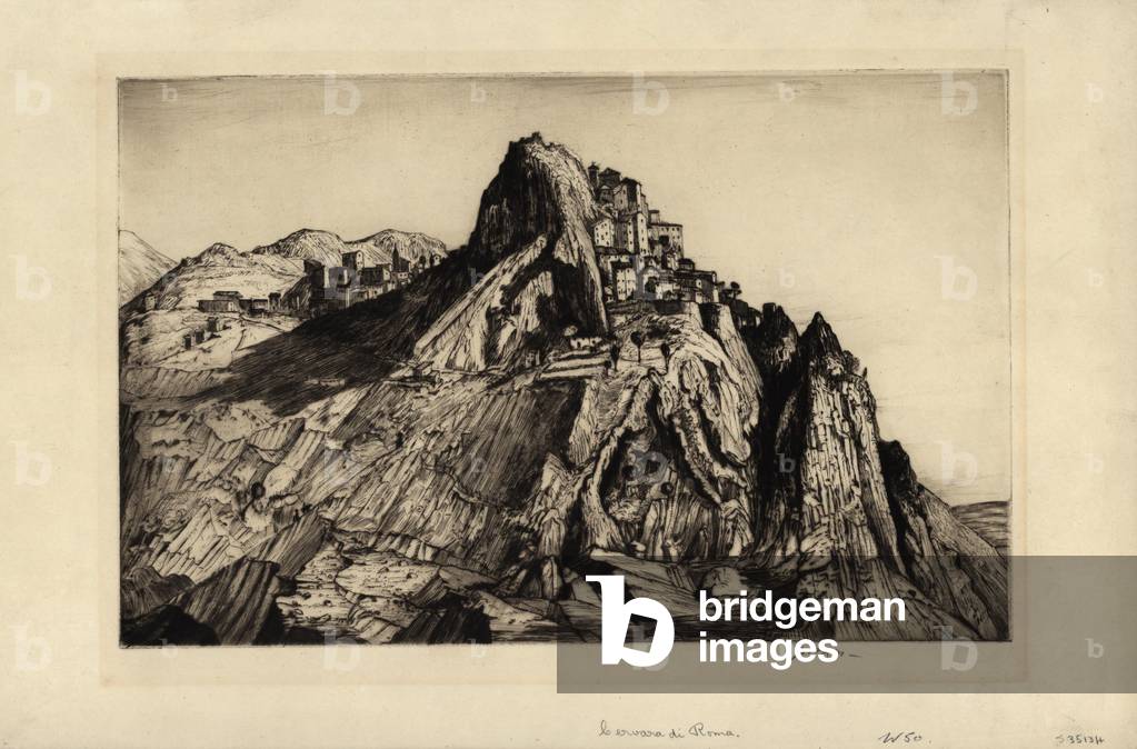 Cervara de Roma (engraving & drypoint)
