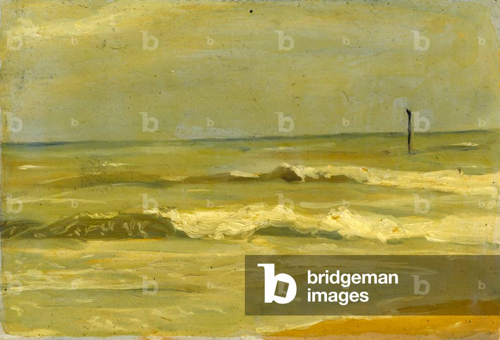 Houlgate, Waves breaking onto Shore, 7th September 1926 (oil on panel) 