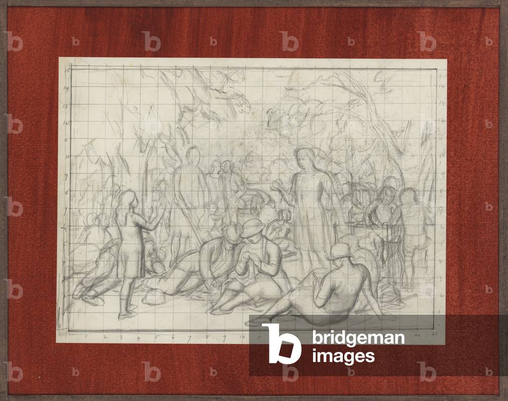 Study for Kensington Gardens, c.1925 (pencil on paper)