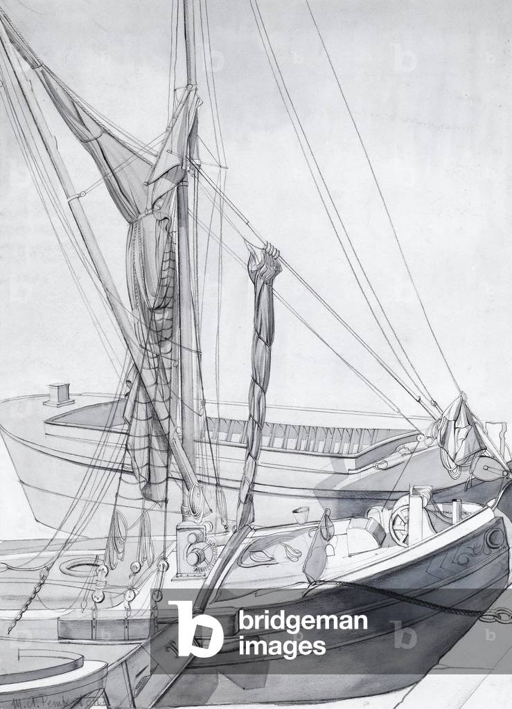 Sailing Boats (pencil & wash on paper)