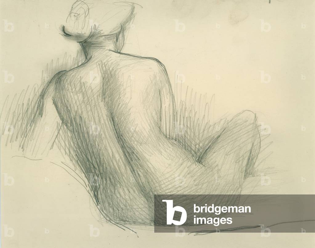 Seated Nude Rear View c.1930 (pencil)