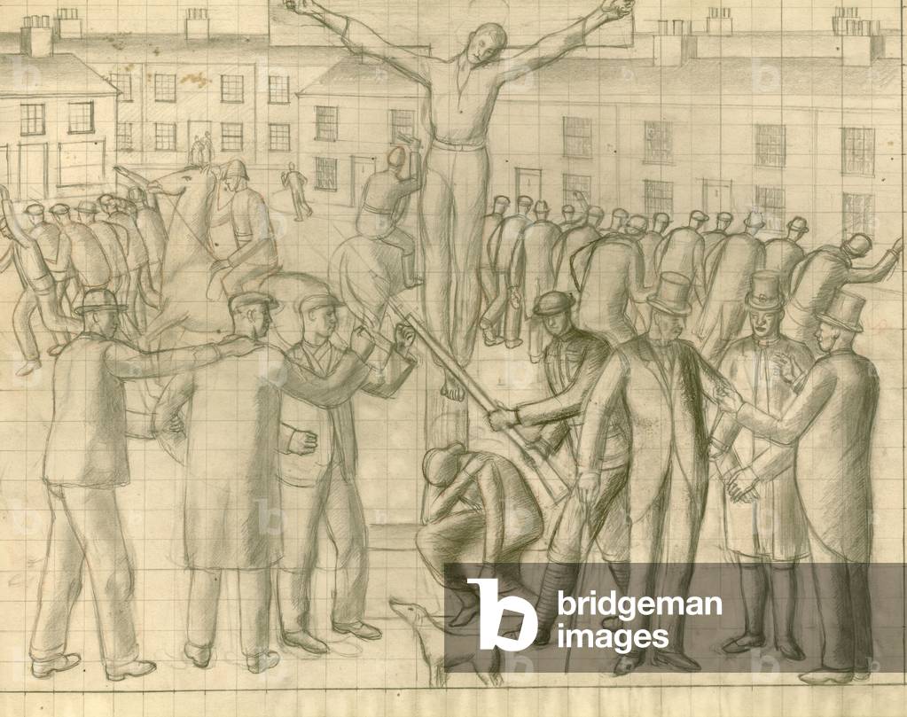 Drawing for Allegory of Social Strife, late 1920s (pencil on paper)